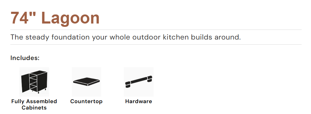WeatherStrong 74" Lagoon HDPE Outdoor Kitchen Island