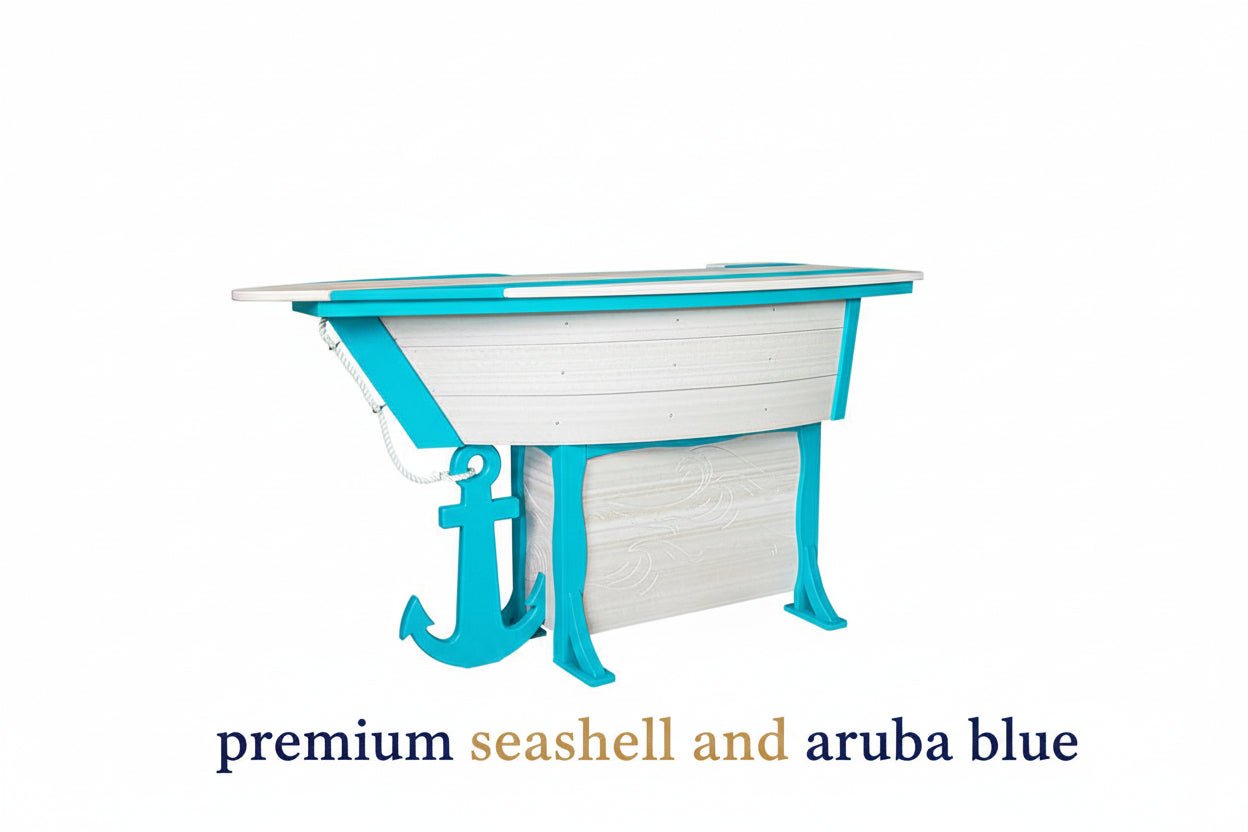 76x32 Anchor Ave Bar Table with 4 swivel stools FREE SHIPPING - Sunzout Outdoor Spaces LLC