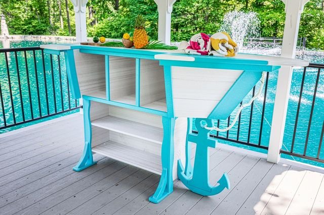76x32 Anchor Ave Bar Table with 4 swivel stools FREE SHIPPING - Sunzout Outdoor Spaces LLC