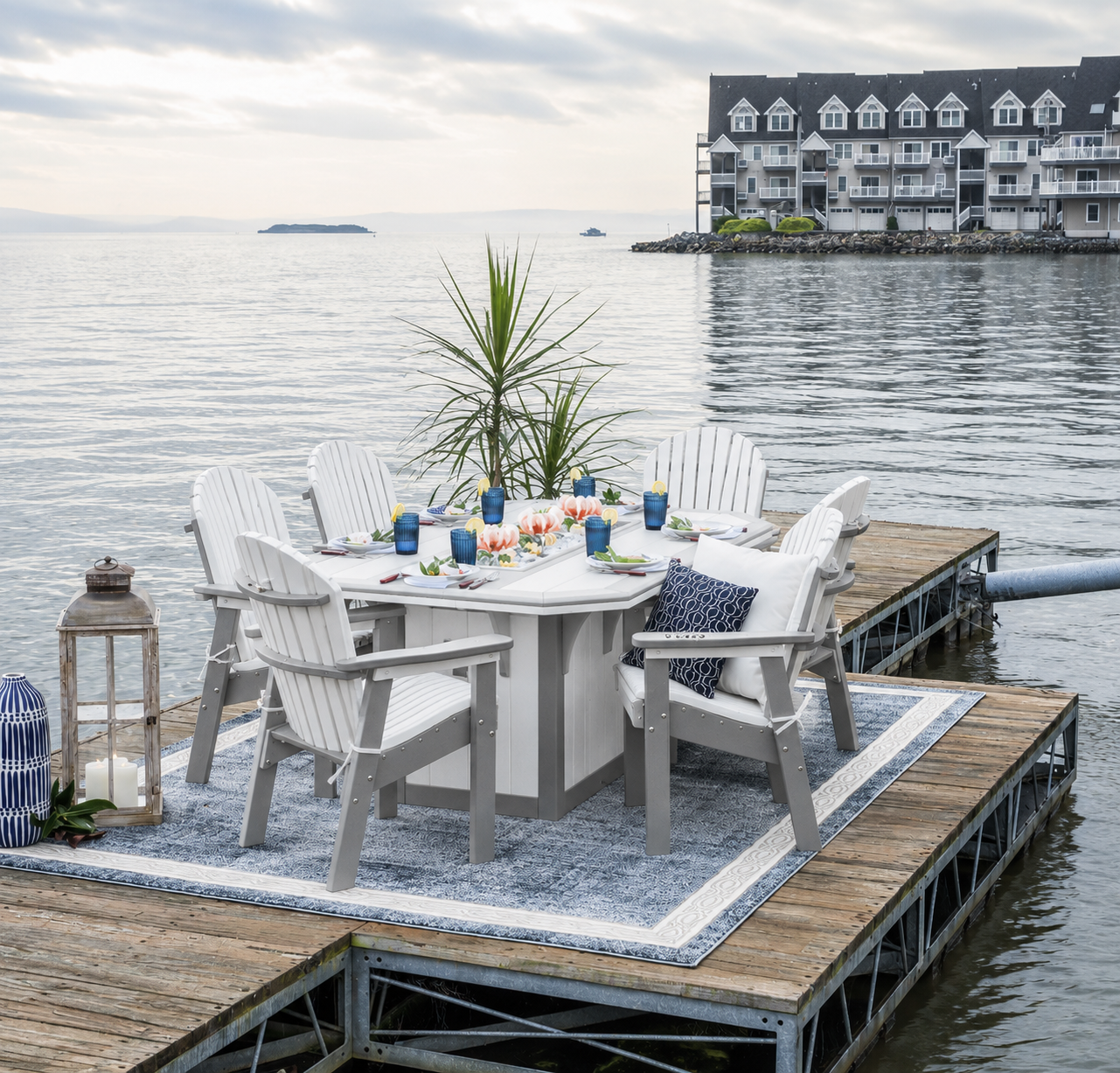 SummerSide Ice Dining Set 46" x 72" with 6 Great Bay Chairs FREE SHIPPING