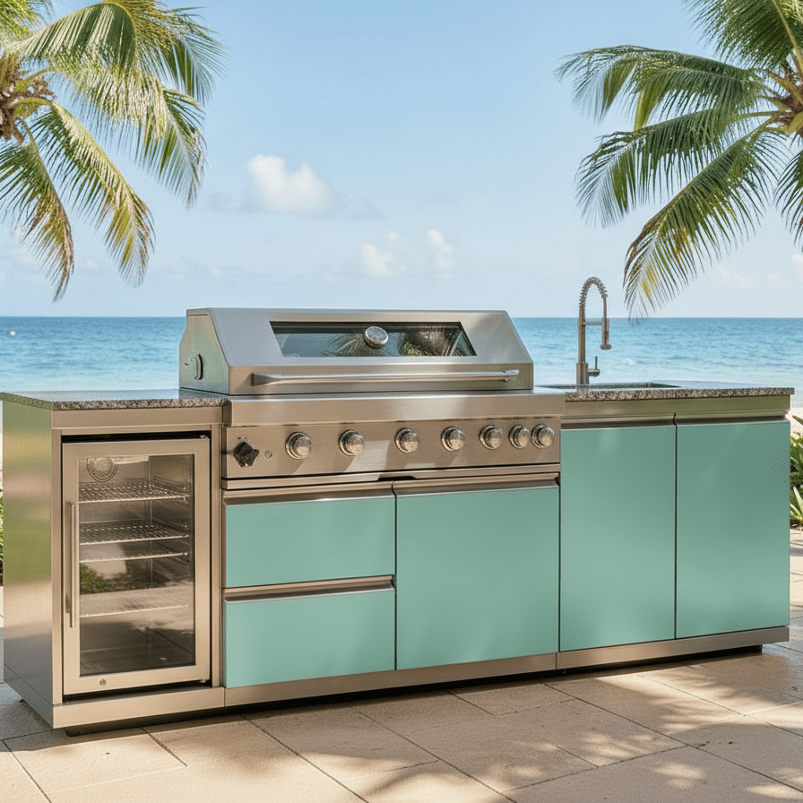 96 in. Sunzout Coastal Vibes Collection Modular Outdoor Kitchen