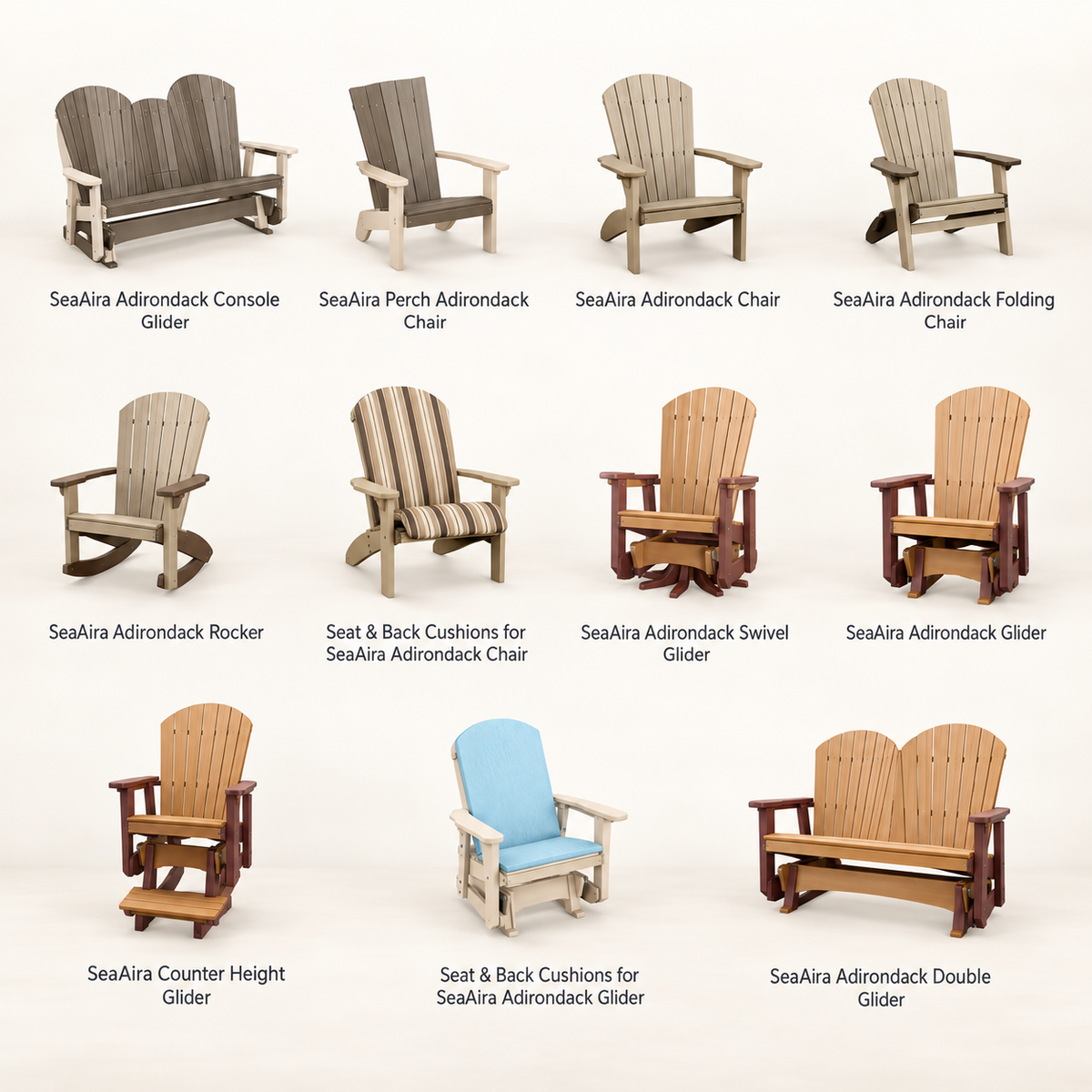 SeaAira Adirondack Chairs and Folding Chairs