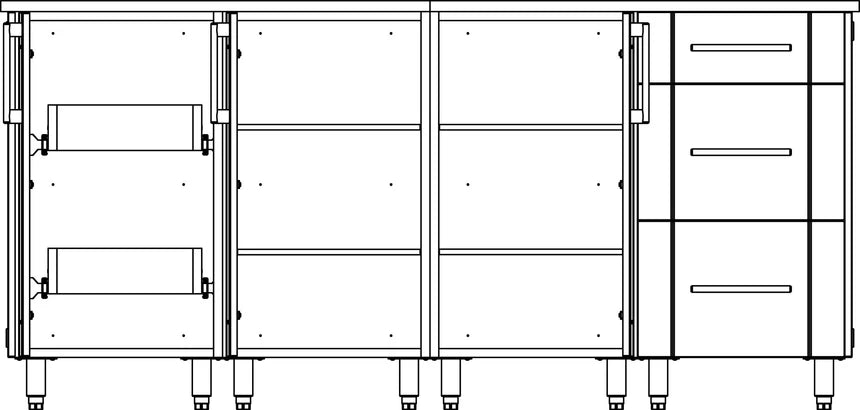 WeatherStrong 74" Lagoon HDPE Outdoor Kitchen Island
