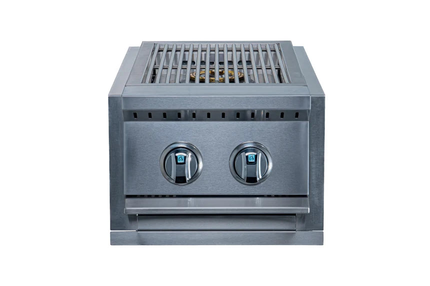 WeatherStrong 126" Breakwater HDPE Outdoor Kitchen Island with Grill, Side Burner & Refrigerator