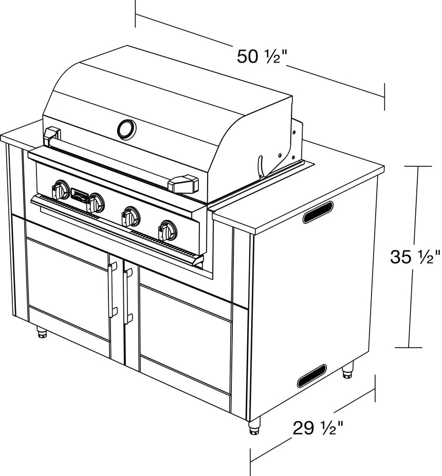 WeatherStrong 50" Surf Complete HDPE Outdoor Kitchen Island
