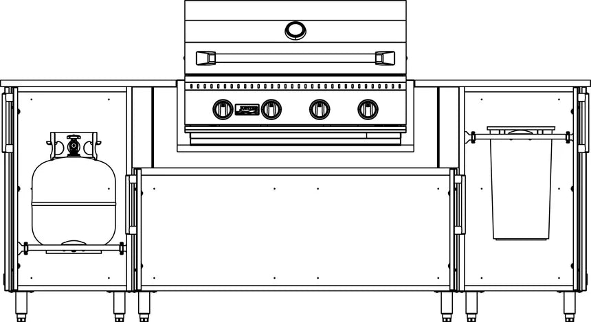 WeatherStrong 86" Sandbar HDPE Outdoor Kitchen Island