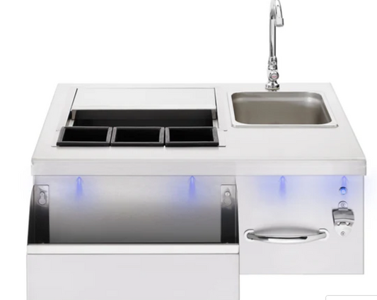 TrueFlame 30" Lighted Beverage & Prep Station - TF-BC-30L