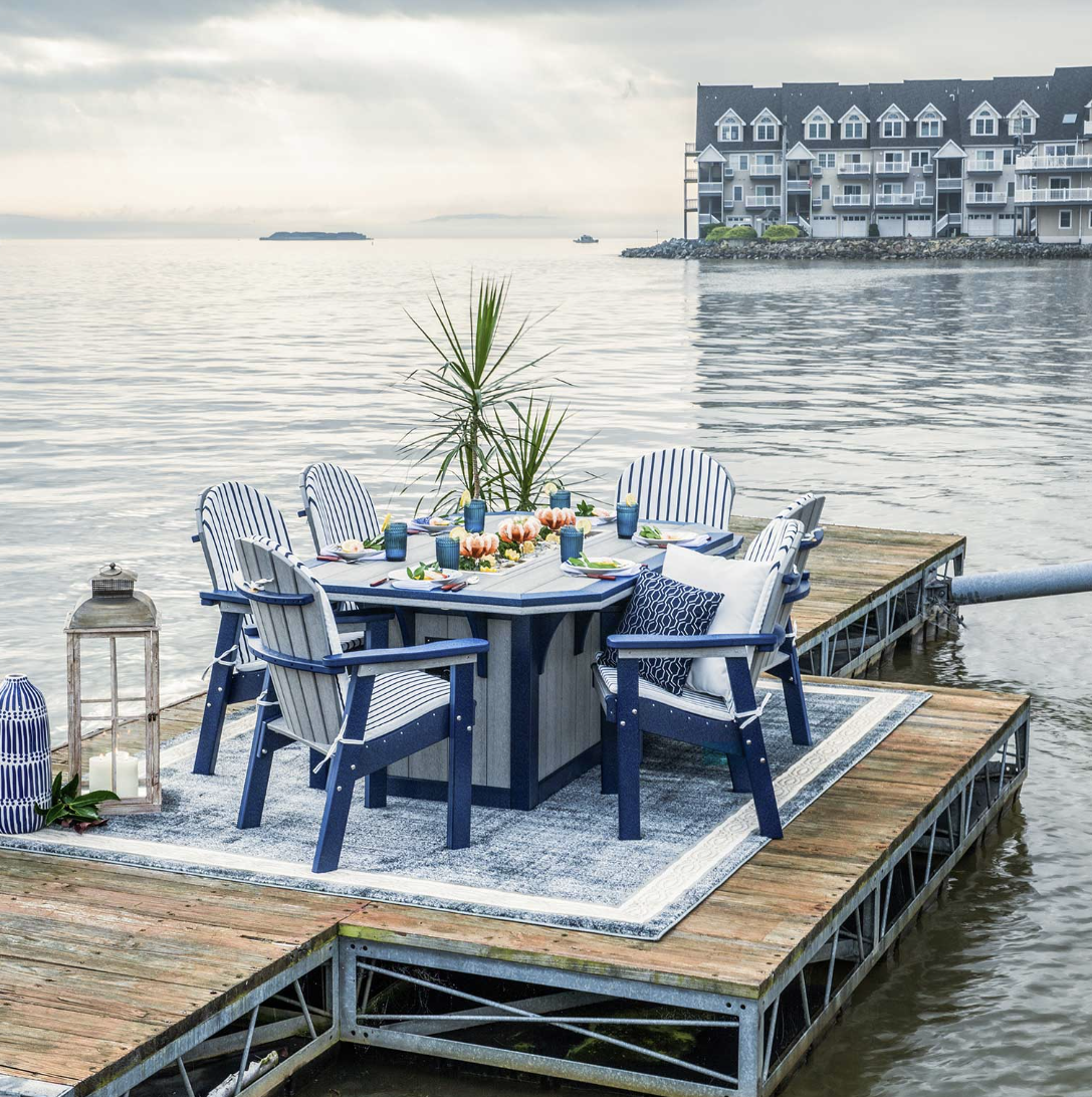 SummerSide Ice Dining Set 46" x 72" with 6 Great Bay Chairs FREE SHIPPING