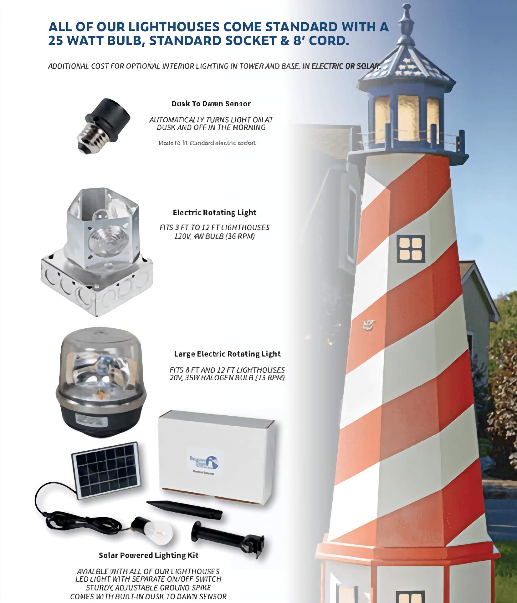 Asseteague Virgina Replica Garden Lighthouse - Sunzout Outdoor Spaces LLC