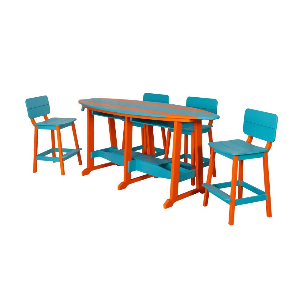 Beaverdam 6' Surfboard Table & 4 Chairs Set | SurfAira Collection - Sunzout Outdoor Spaces LLC