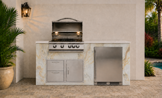 72" Blanco Slate Outdoor Kitchen Island by Brendan William Designs