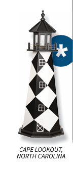 Cape Lookout North Carolina Replica Garden Lighthouse - Sunzout Outdoor Spaces LLC