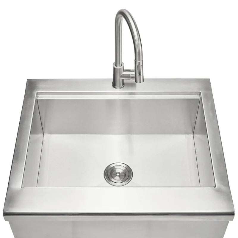 Coyote 30″ Stainless Steel Outdoor Farmhouse Sink with Faucet - Sunzout Outdoor Spaces LLC