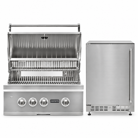 Coyote Grill & Chill Package – 30" Grill & 24" Refrigerator — included appliances on a white background
