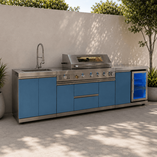 Designer Series Outdoor Kitchen Modular with Grill, Burner, Sink, Refrigerator and Countertop - Sunzout Outdoor Spaces LLC