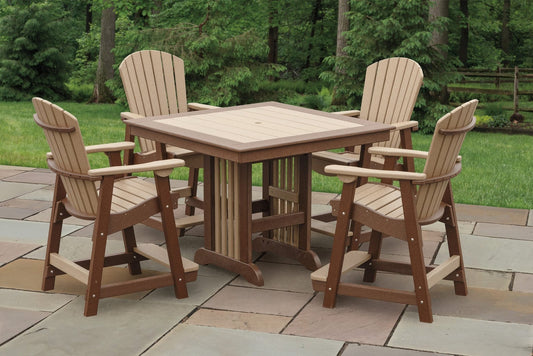 Farmhouse Counter Table & Supreme Chairs - Brown & Weatherwood FREE SHIPPING - Sunzout Outdoor Spaces LLC
