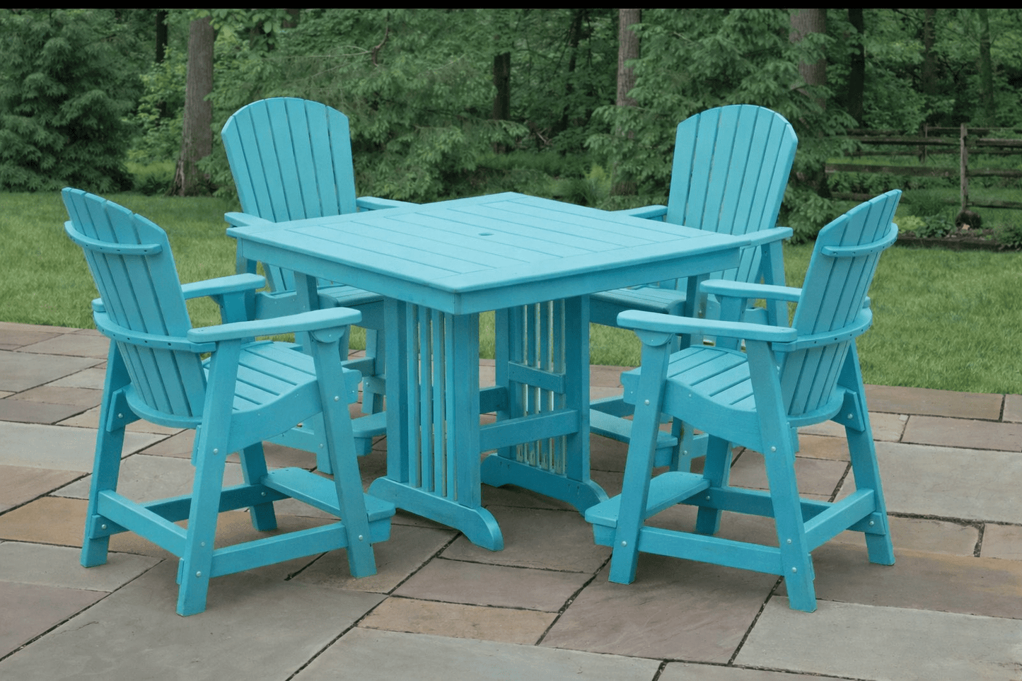 Farmhouse Counter Table & Supreme Chairs - Brown & Weatherwood FREE SHIPPING - Sunzout Outdoor Spaces LLC