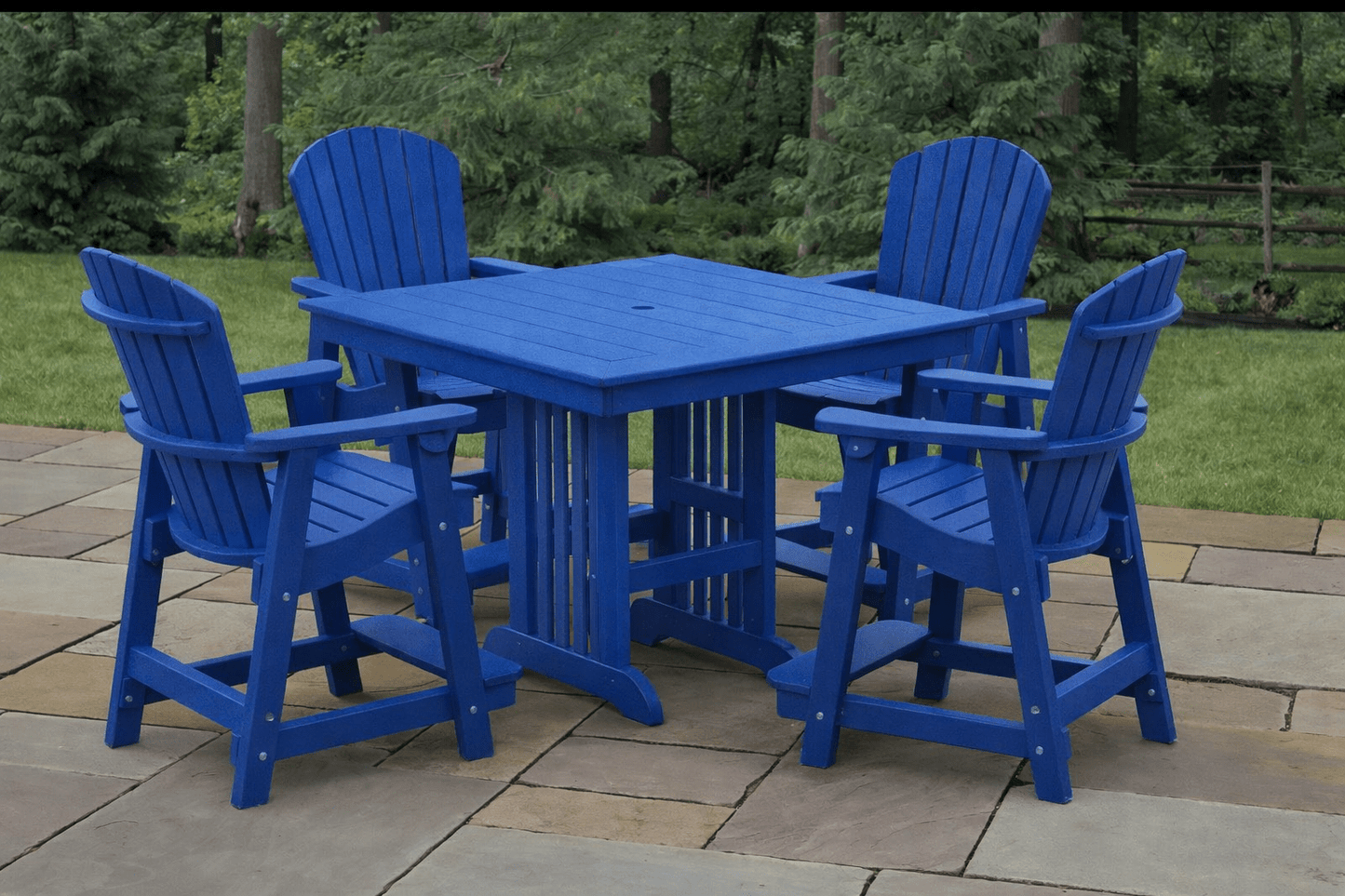 Farmhouse Counter Table & Supreme Chairs - Brown & Weatherwood FREE SHIPPING - Sunzout Outdoor Spaces LLC