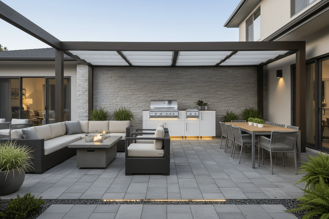 Fire Magic Grill and Side Burner Set Ready For WeatherStrong 7' Outdoor Kitchen Island - Sunzout Outdoor Spaces LLC