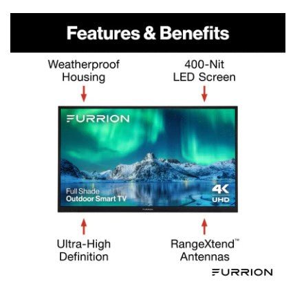 Furrion Aurora Full - Shade 4K LED Outdoor Smart TV - Sunzout Outdoor Spaces LLC