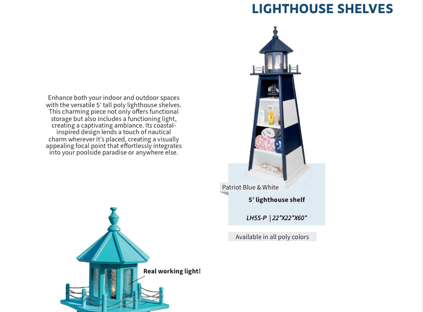 Garden Lighthouse Shelf - Poly - Sunzout Outdoor Spaces LLC