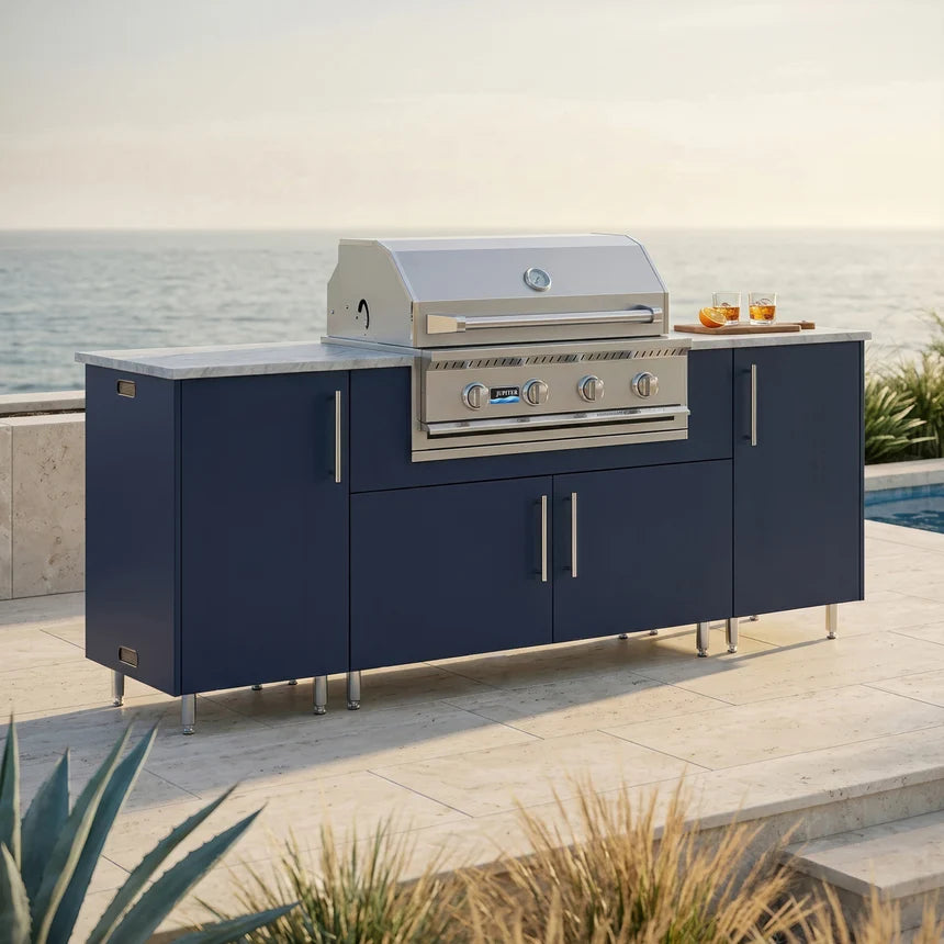 WeatherStrong 86" Sandbar HDPE Outdoor Kitchen Island