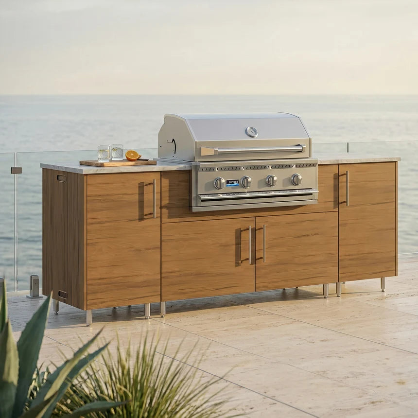 WeatherStrong 86" Sandbar HDPE Outdoor Kitchen Island