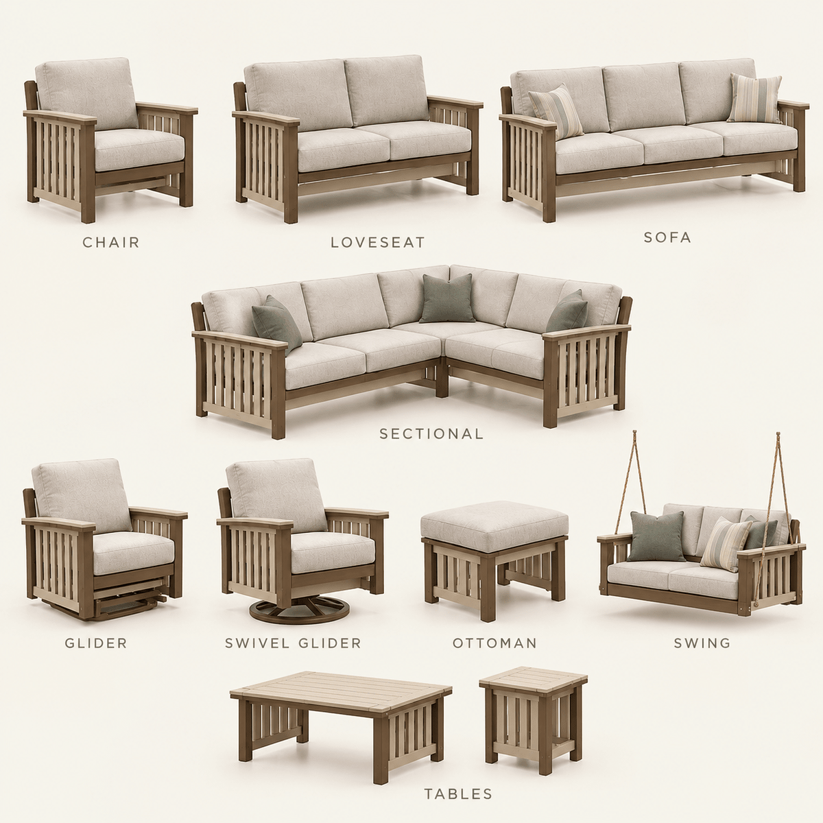 Mission Deep Seating Collection - Sunzout Outdoor Spaces LLC