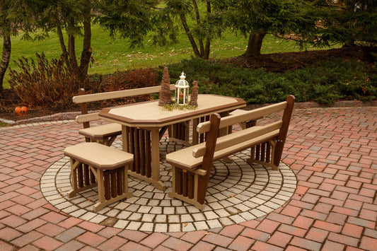 Mission Outdoor Dining Furniture - 60" with Benches - Sunzout Outdoor Spaces LLC