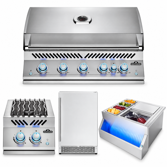 Napoleon Cook & Entertain package with the included appliances; optional jackets sold with selected option