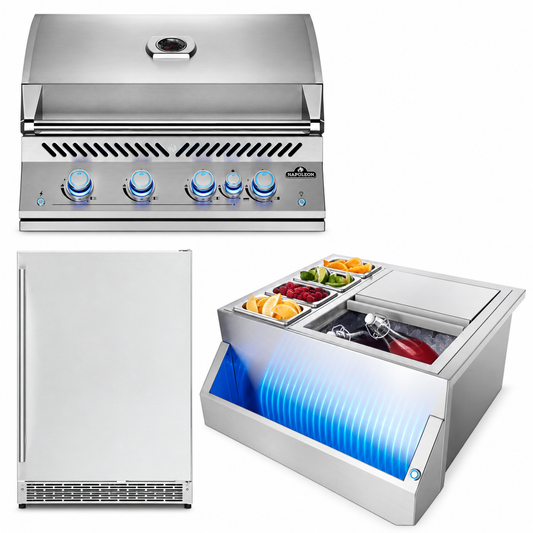 Napoleon Everyday Entertaining package with the included appliances; optional jackets sold with selected option