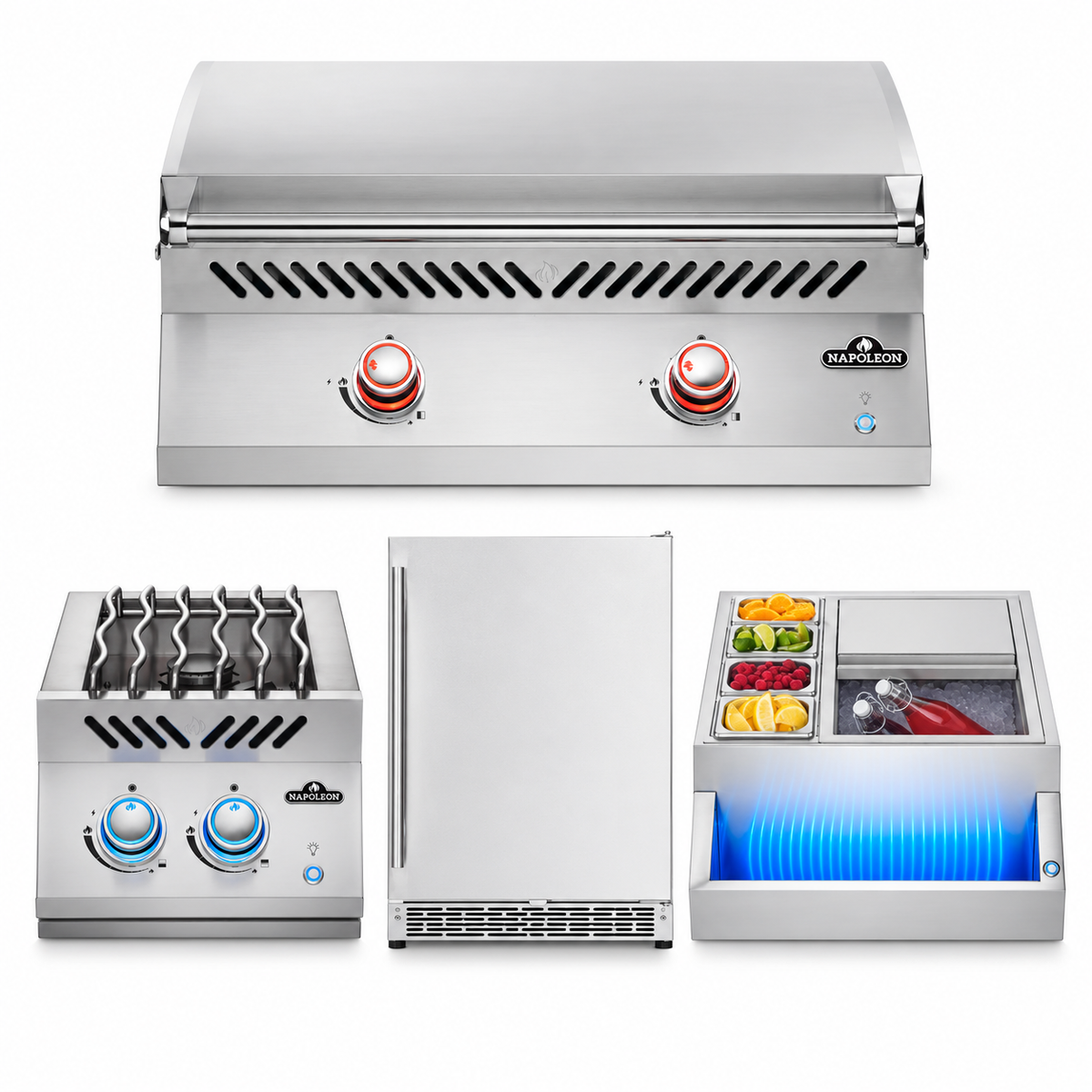 Napoleon Griddle & Gather package with the included appliances; optional jackets sold with selected option