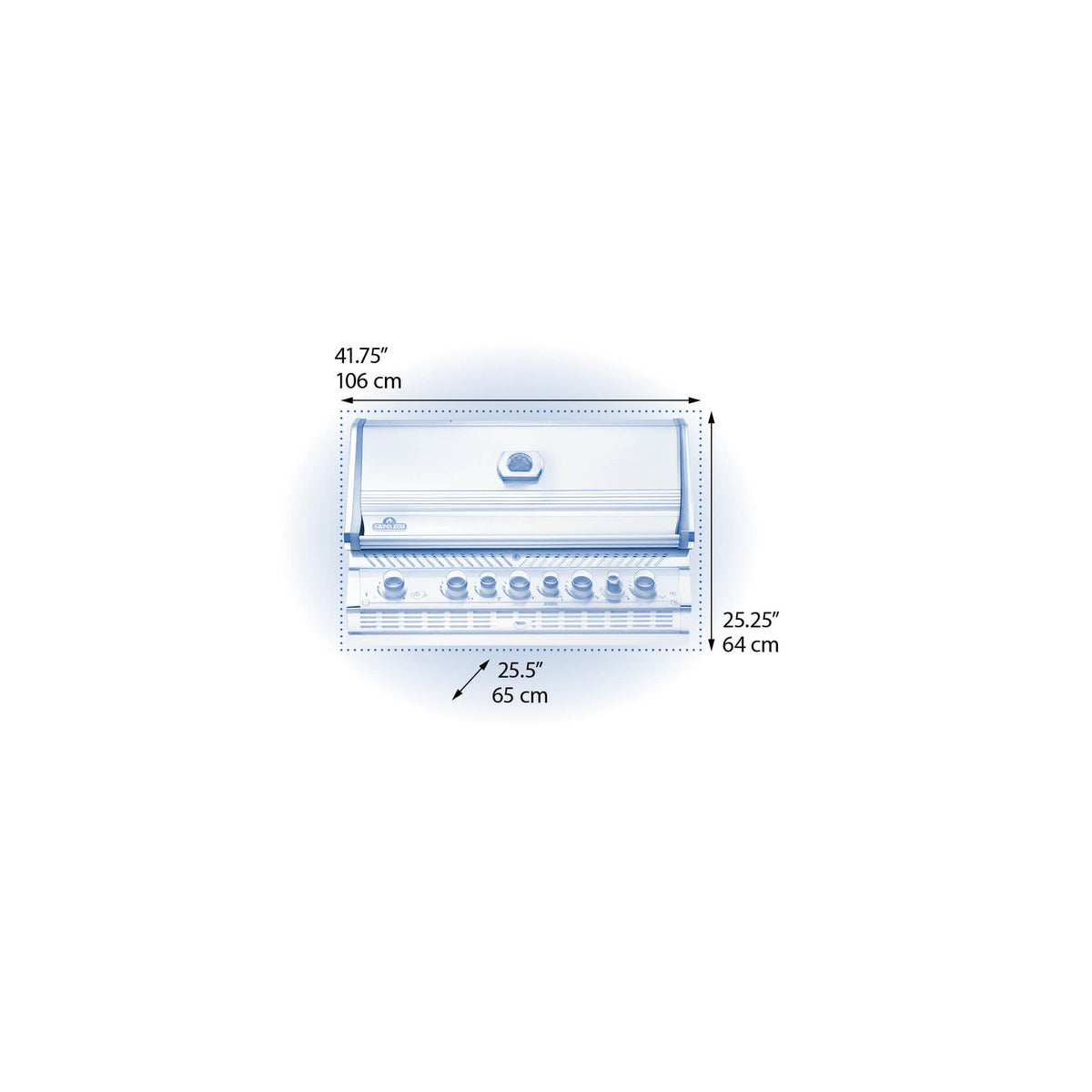 Napoleon Prestige PRO 665 Built-In Gas Grill with Rotisserie — manufacturer detail view