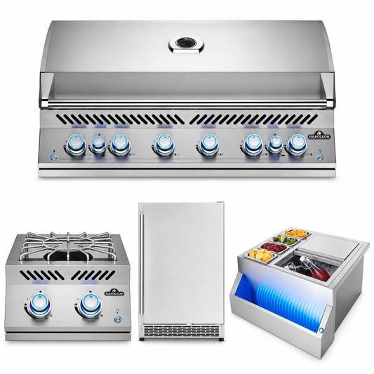 Napoleon Ultimate Entertainer package with the included appliances; optional jackets sold with selected option