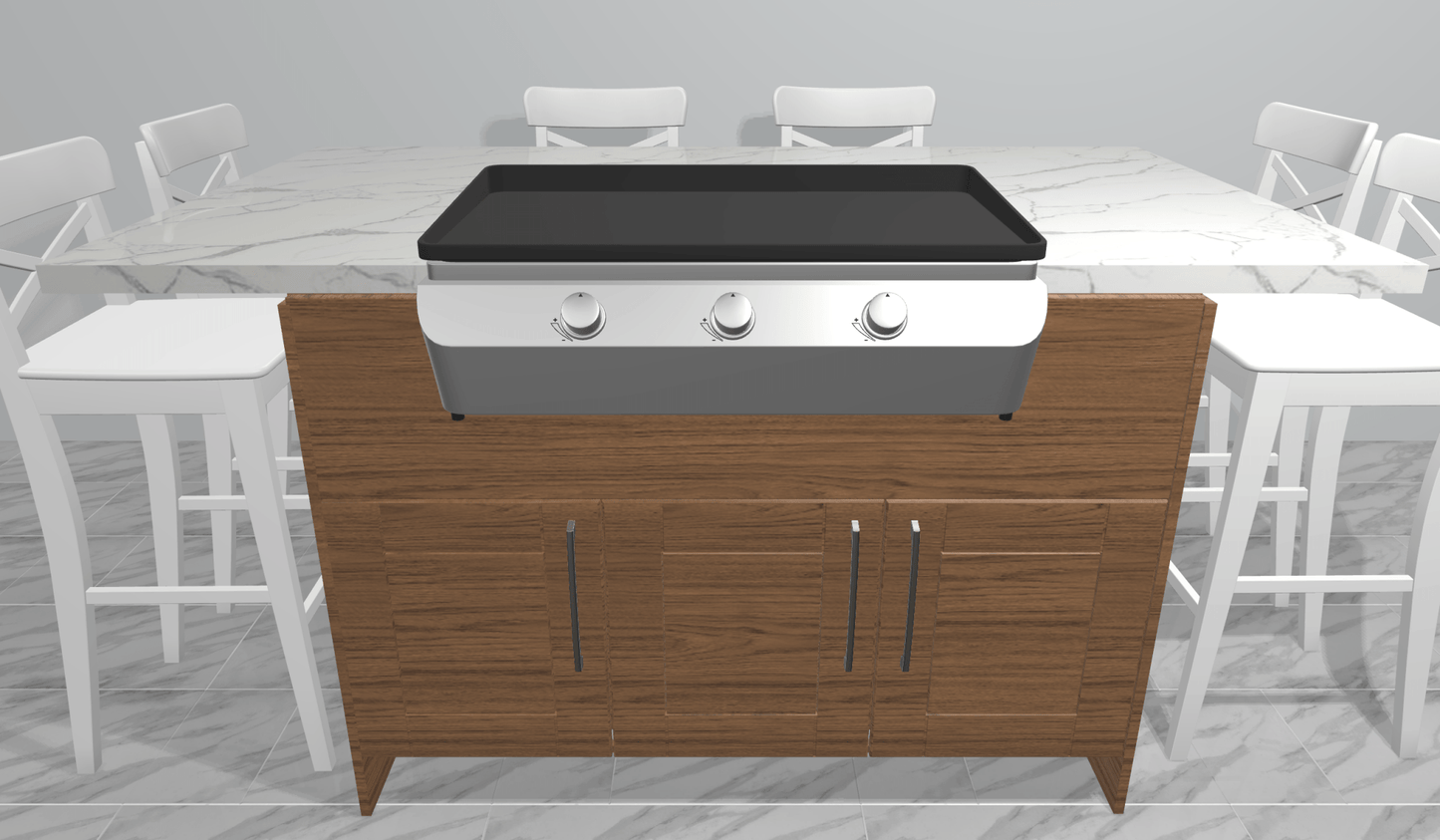 Outdoor Hibachi Table by Sunzout, Outdoor Griddle Table, Outdoor Teppanyaki Table - Sunzout Outdoor Spaces LLC