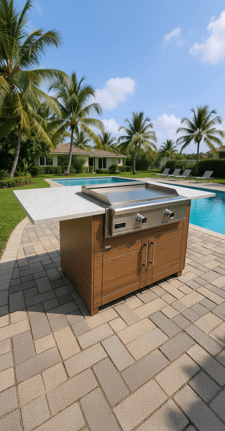 Outdoor Hibachi Table by Sunzout, Outdoor Griddle Table, Outdoor Teppanyaki Table - Sunzout Outdoor Spaces LLC