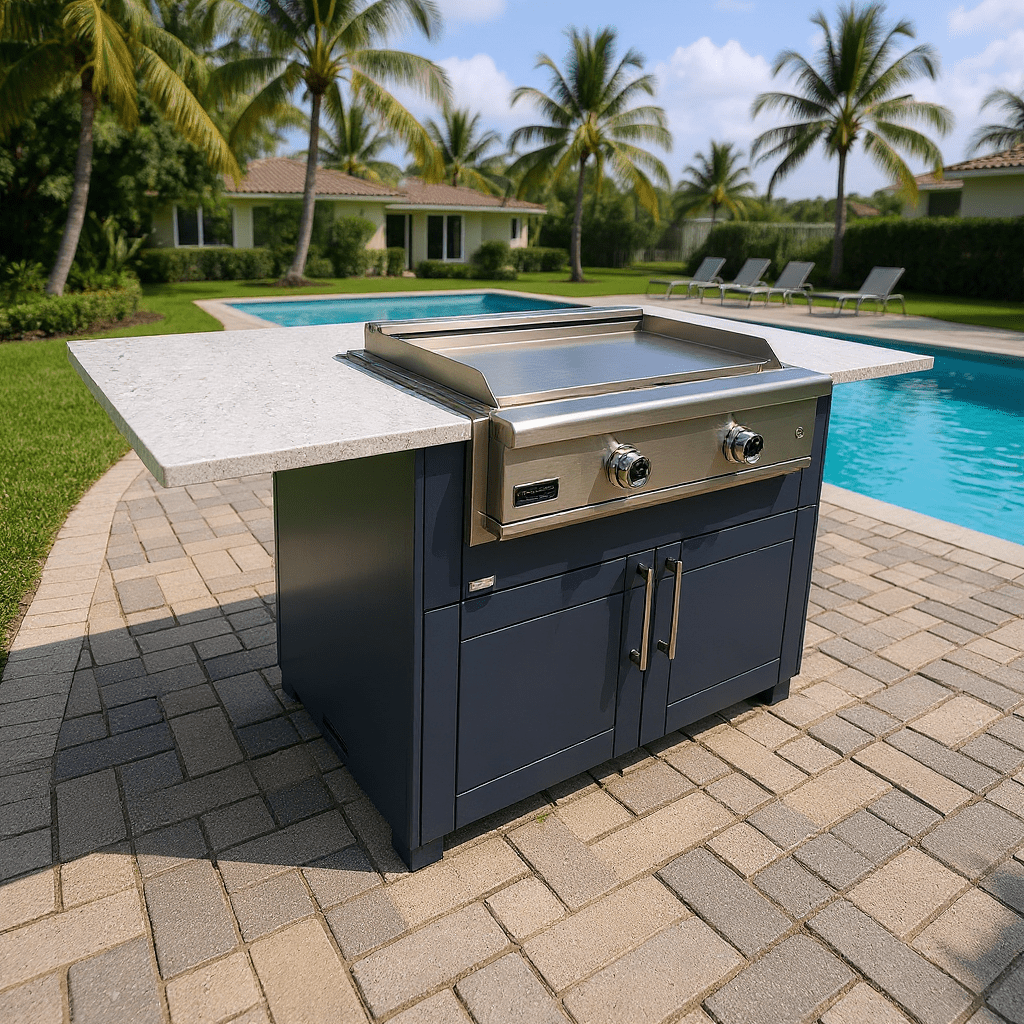 Outdoor Hibachi Table by Sunzout, Outdoor Griddle Table, Outdoor Teppanyaki Table - Sunzout Outdoor Spaces LLC