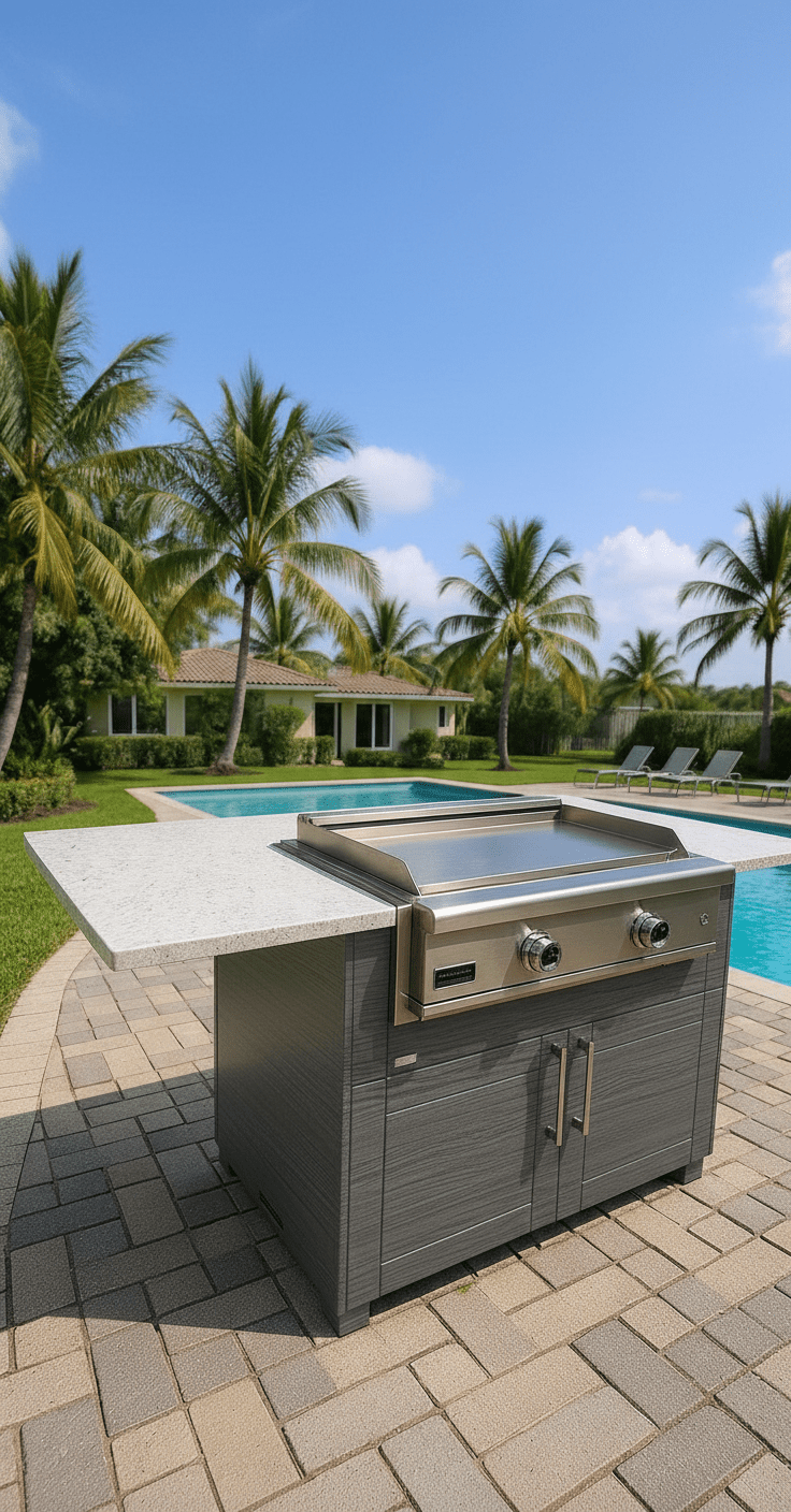 Outdoor Hibachi Table by Sunzout, Outdoor Griddle Table, Outdoor Teppanyaki Table - Sunzout Outdoor Spaces LLC