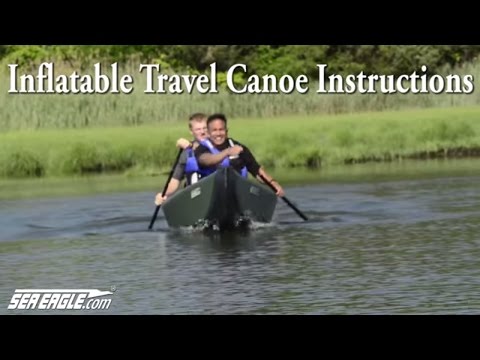 Sea Eagle Inflatable Travel Canoe 16  Wood/Web Seats Basic Package