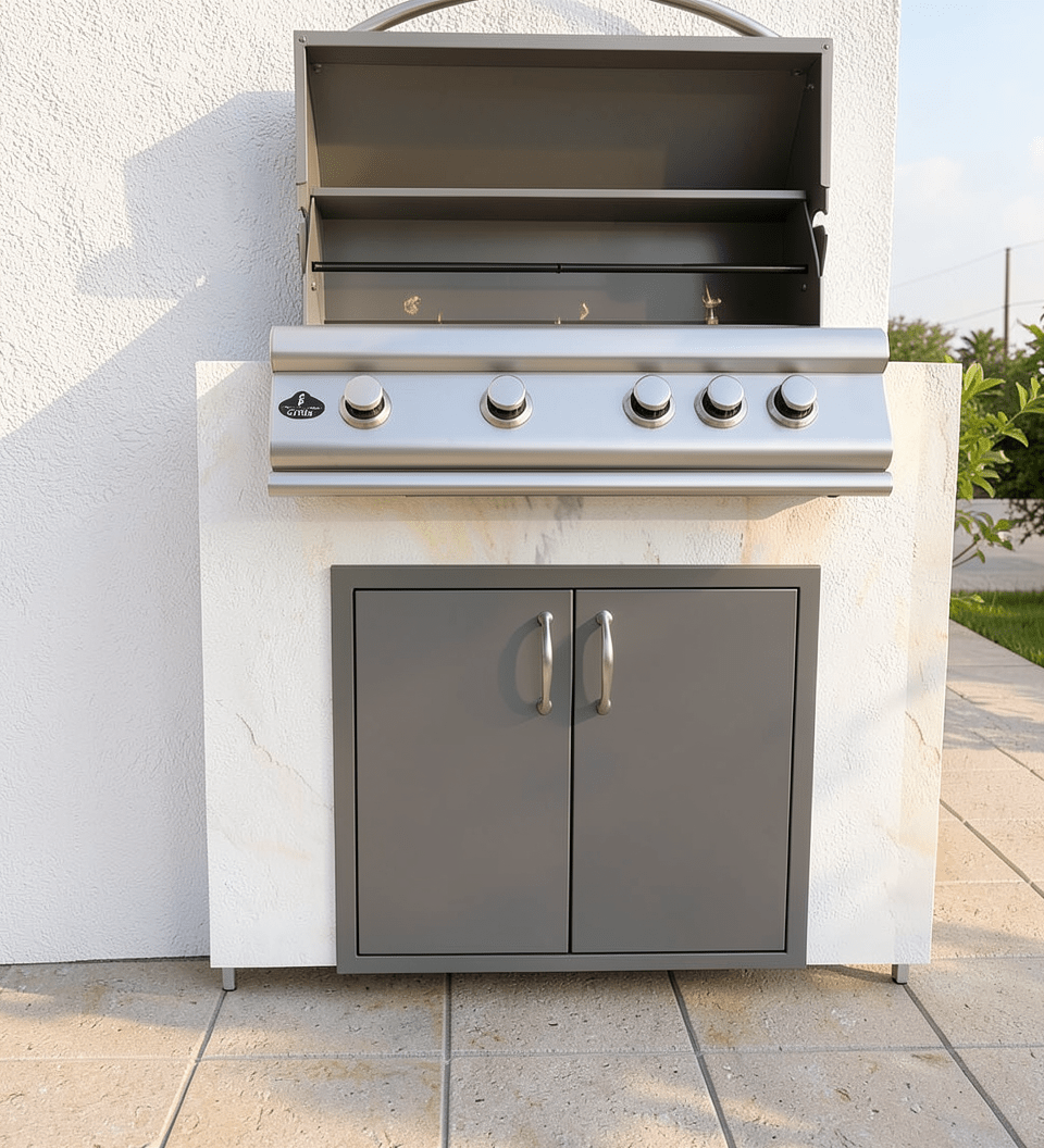 Real Stone Grill Cabinet by Brendan William Designs - Sunzout Outdoor Spaces LLC