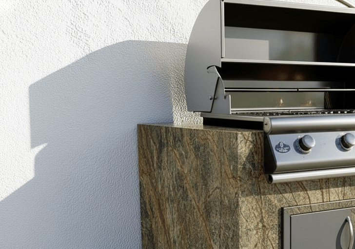 Real Stone Grill Cabinet by Brendan William Designs - Sunzout Outdoor Spaces LLC