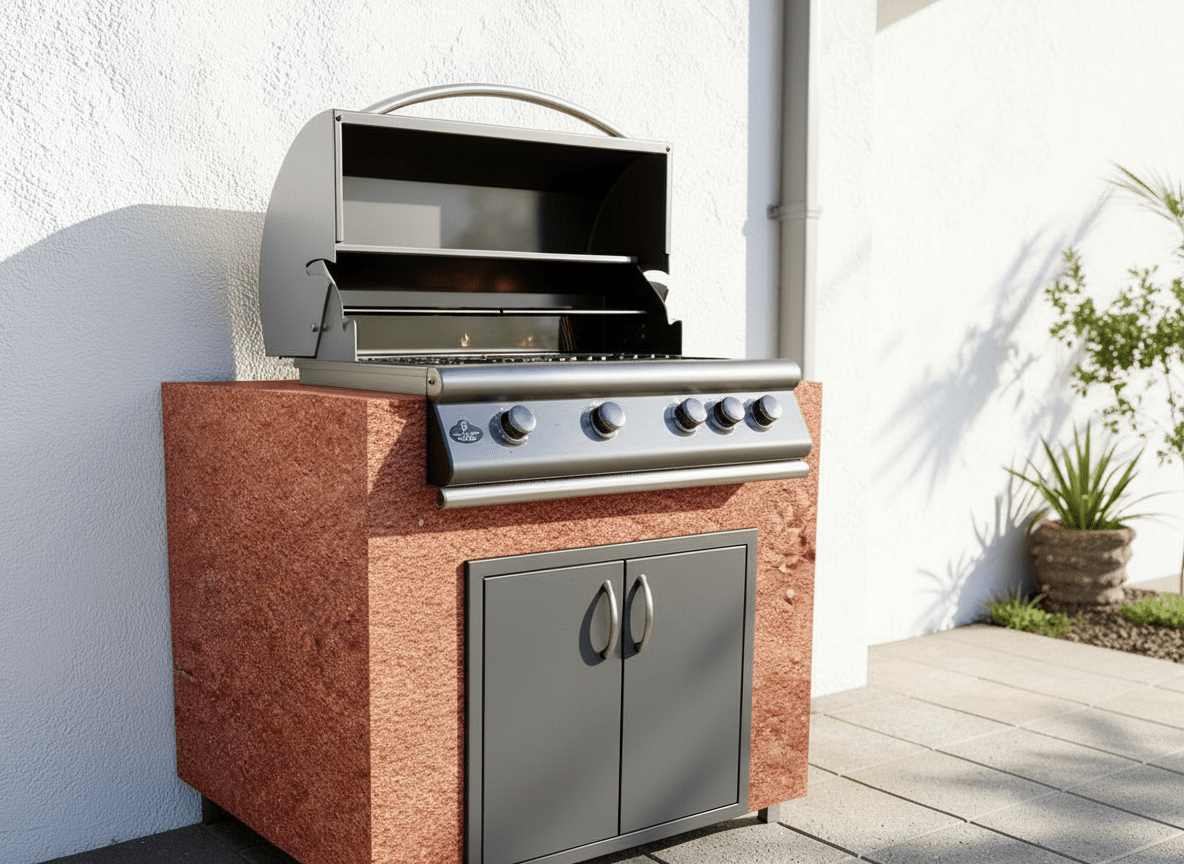 Real Stone Grill Cabinet by Brendan William Designs - Sunzout Outdoor Spaces LLC