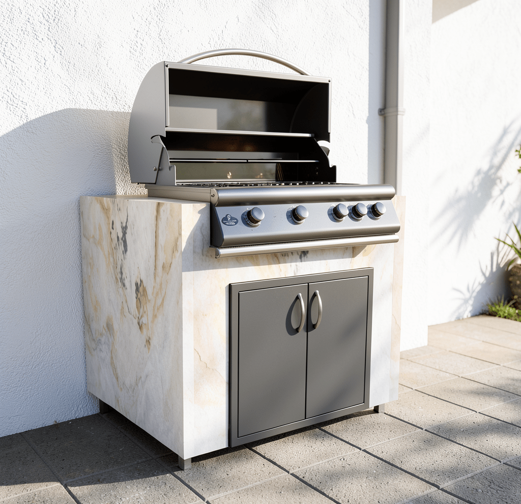 Real Stone Grill Cabinet by Brendan William Designs - Sunzout Outdoor Spaces LLC