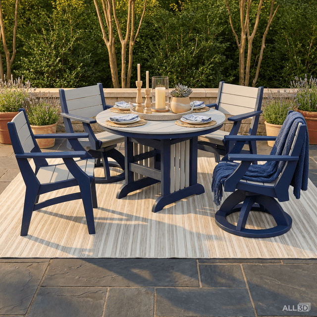 Round Mission Dining Set | Modern Farmhouse FREE SHIPPING - Sunzout Outdoor Spaces LLC