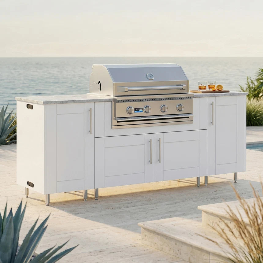 WeatherStrong 86" Sandbar HDPE Outdoor Kitchen Island