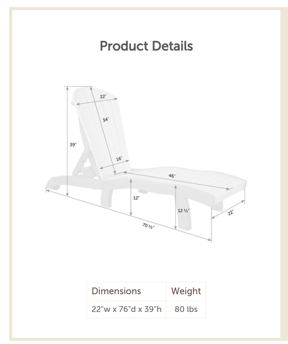 SeaAira Lounge Chair (No arms) FREE SHIPPING - Sunzout Outdoor Spaces LLC