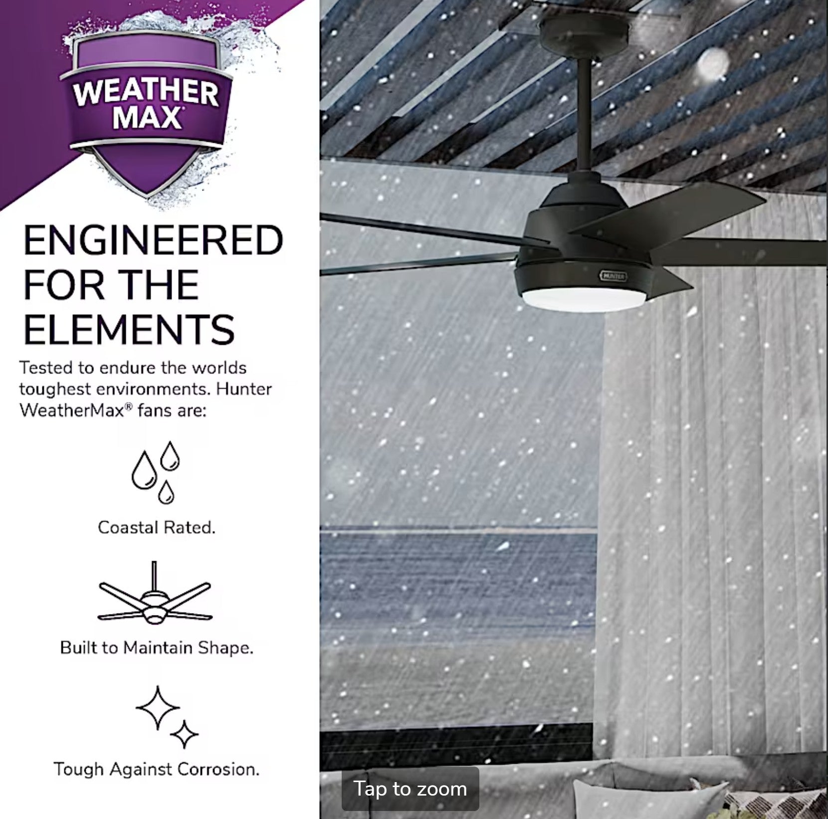 Skyflow Outdoor with LED Light 52 inch - Sunzout Outdoor Spaces LLC