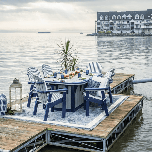 SummerSide Ice Dining Set 46" x 72" with 6 Great Bay Chairs FREE SHIPPING - Sunzout Outdoor Spaces LLC