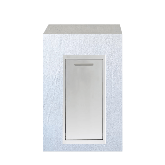 Trash Pullout Cabinet in Teakwood Sandstone by Brendan William Designs - Sunzout Outdoor Spaces LLC
