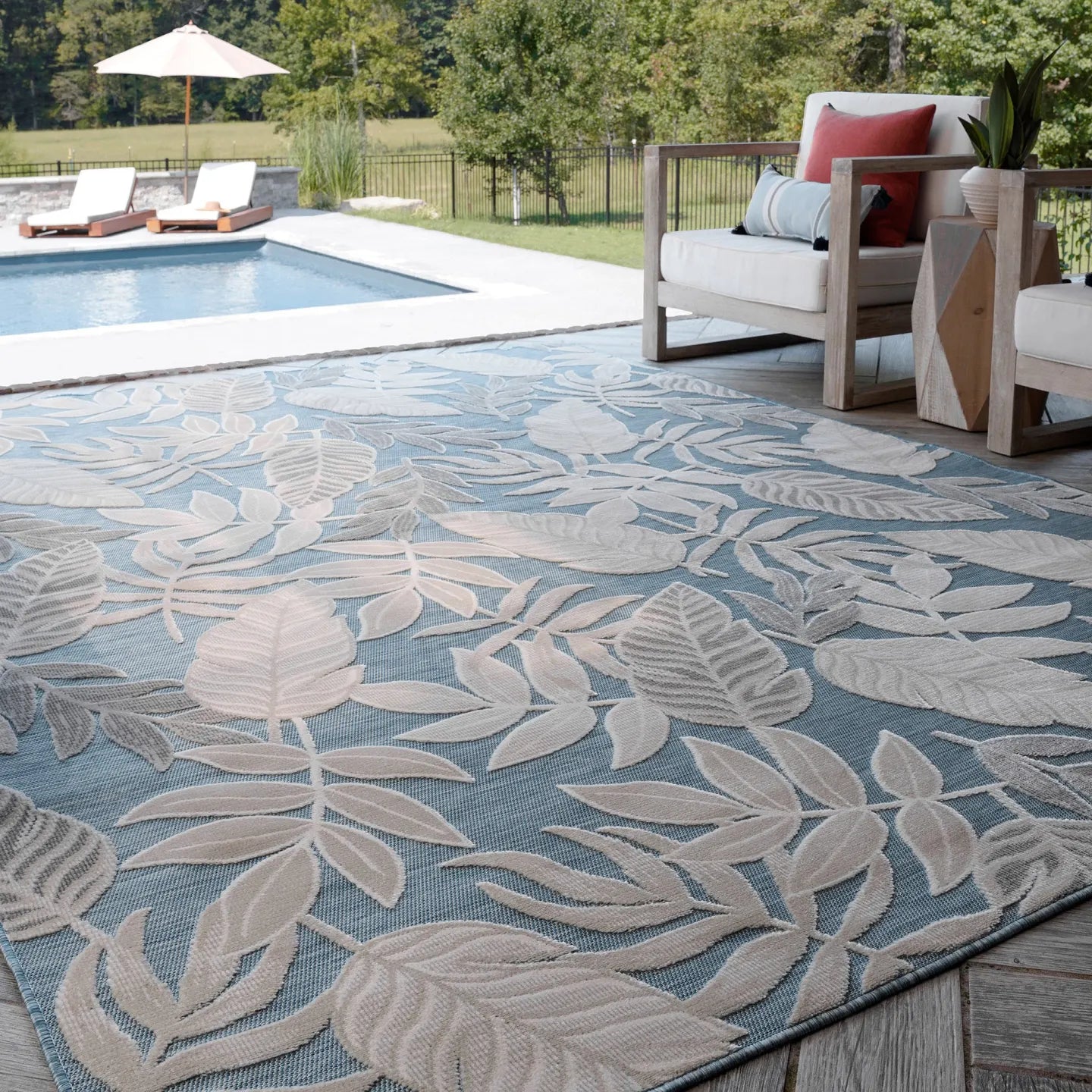 Tropics - TRP1135 Aqua - Sunzout Outdoor Spaces LLC